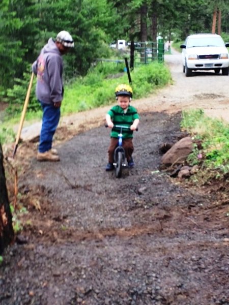 First Tracks---Teething Trail. A pro mtn biker in the making!