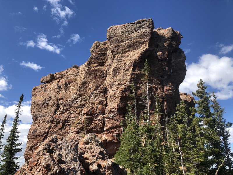 The stone towers at the top look a lot less like a rabbit's ears up close.