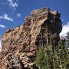 The stone towers at the top look a lot less like a rabbit's ears up close.