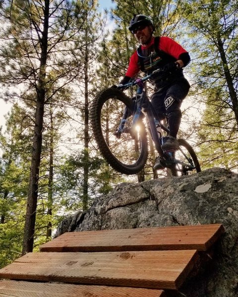 Getting some air time on the Berm and Ernie ladder.