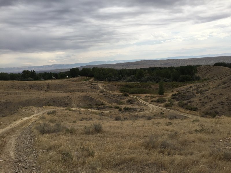 Fun terrain heading back into town, just south and west of the school and the parking area. Most fun on the trail!