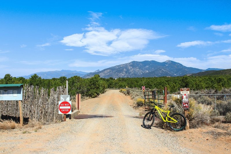 Forest Road #1, aka Piedmont Road access point to the Carson National Forest.