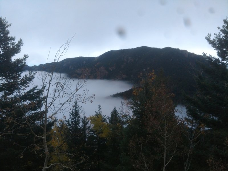 Awesome view of the clouds off Gold Camp Road