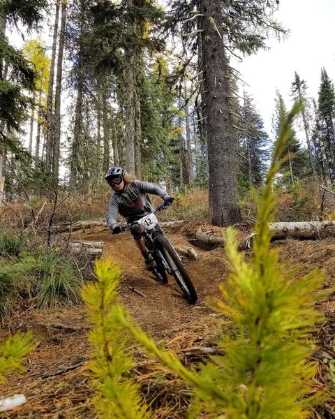 Flying through the fall scenery up at Mt Spokane.