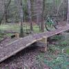 Raised platform bridge on the Palmetto Trail across the soggy marsh on Jerry Creek.