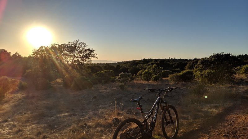 A quick sunset photo op after fixing a flat on North Burma Trail.