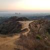 Looking down Hastain from the top.  Marine layer makes Palos Verdes look like an island in the distance.