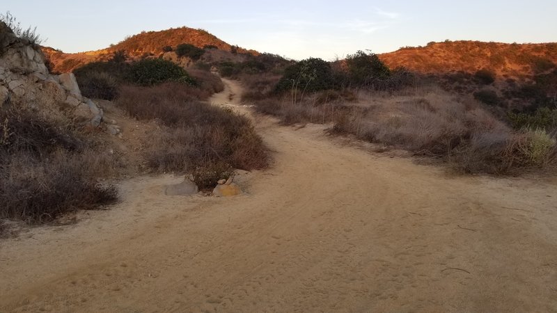 Looking up Hastain.  Sandy section.