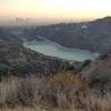 The empty Reservoir.  Looking south from Hastain Drive towards the L.A. basin.