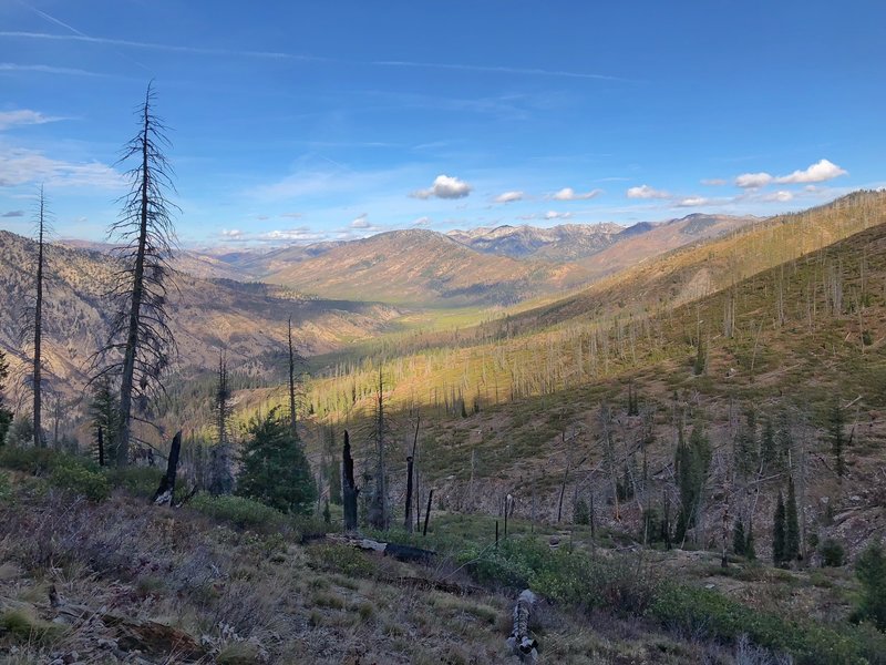 Looking back towards Graham. The Rakers are visible way out in the distance.