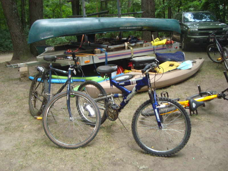 Camping at Ely Lake Campground, ready for the Allegan State Game Area bike trails!