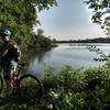 Scenic views of First Lake along the trails on East side