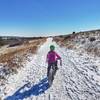 Riding back after the snow.