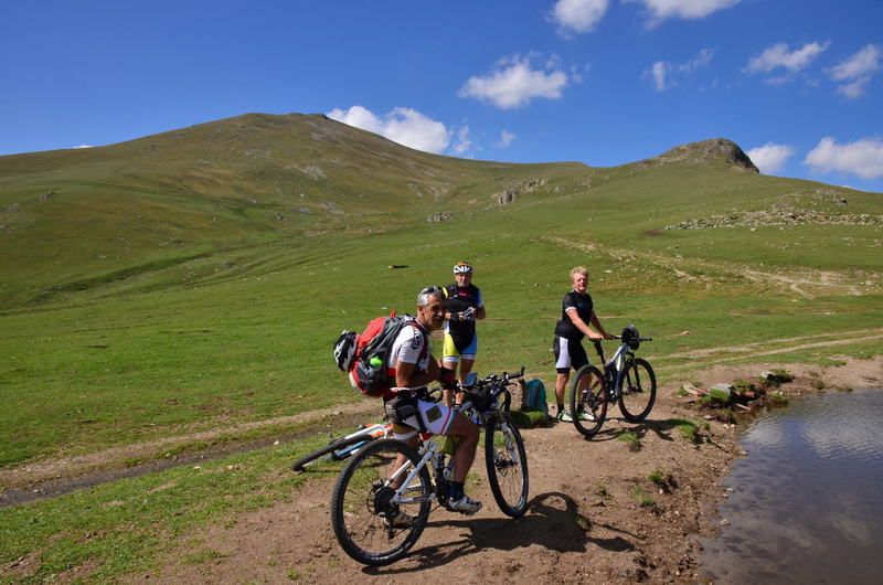 Happy bikers visiting Khustup