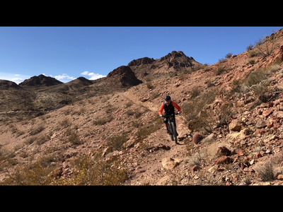 Riding down gnarly East Leg