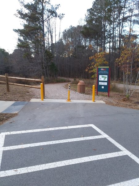 Beginning of gravel portion of multi-use trail