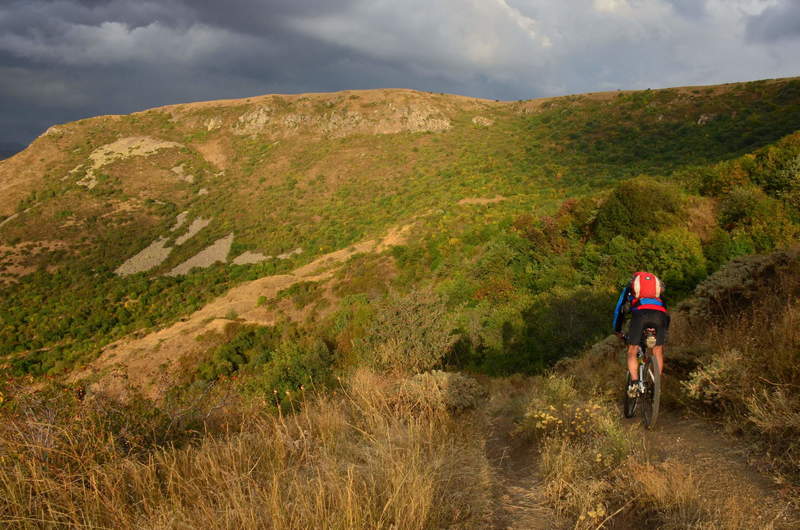 Biker on the way