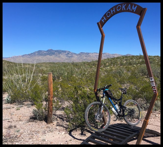Custom cattle guard/crossing near the beginning of the trail marks the entrance to state land.