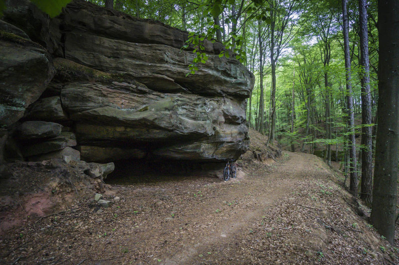 Rock outcropping along the trail near the Hubertusfelsen.