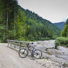 Crossing the Unterbach stream.