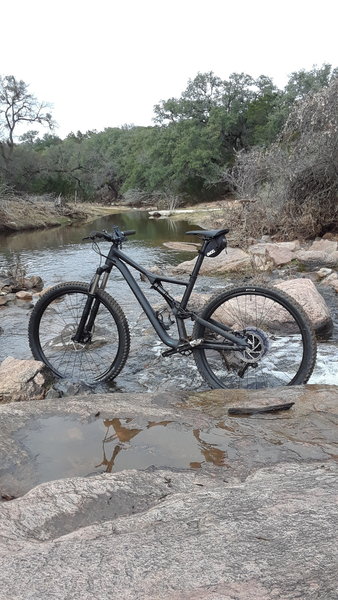 The creek crossing along the Race Loop, with the Beginner's Loop in the background.