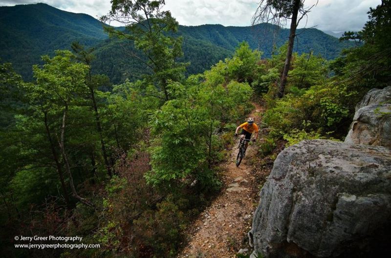 Wesley Lamberson riding Paint Mountain Trail circa 2014, photo by Jerry Greer