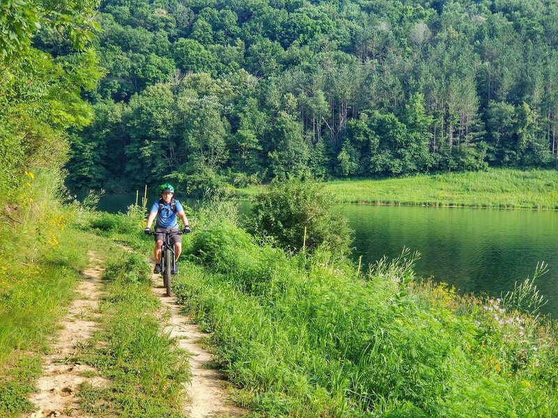 The lake loop is a nice scenic warm up or cool down route.