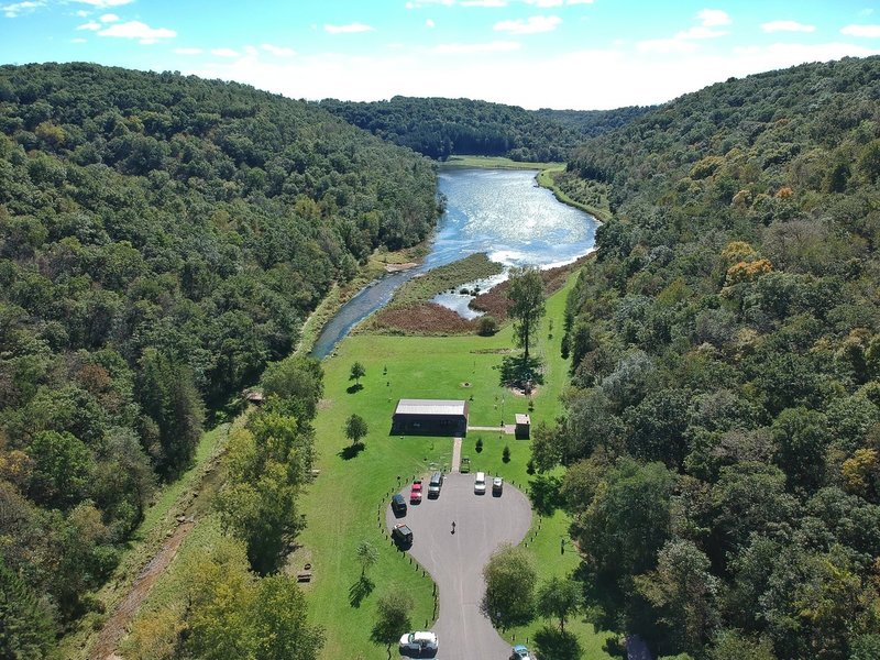 Aerial view of the lake