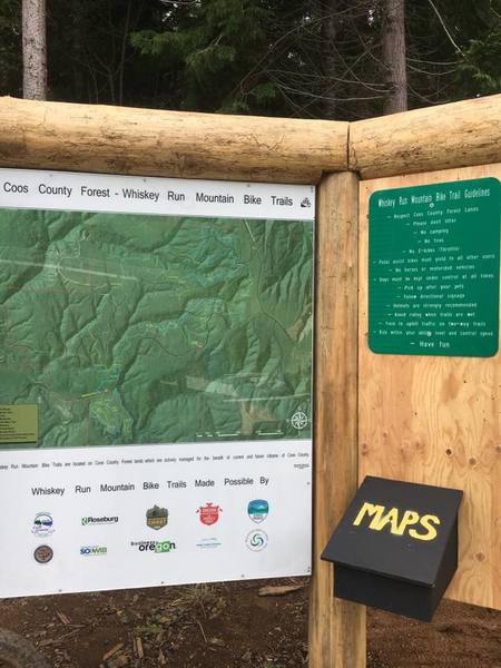 Trailhead map at Whiskey Run Trails