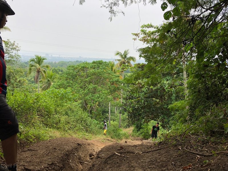 Steepest portion of the track where only the daredevils ride. With roots, ruts, and loose soil on dry season. Never attempted to ride here on wet conditions. :)