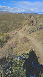 Northbound on narrow trail
