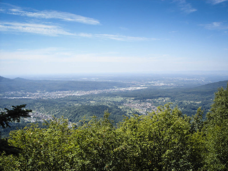 View of the Rhein River Valley from the overlook near the Bernstein summit.