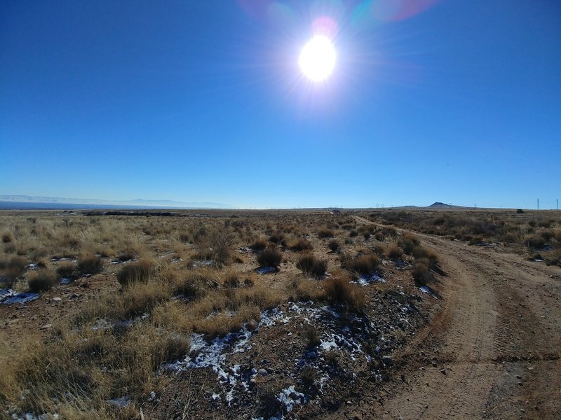 Heading east on the trail towards the Volcanos.