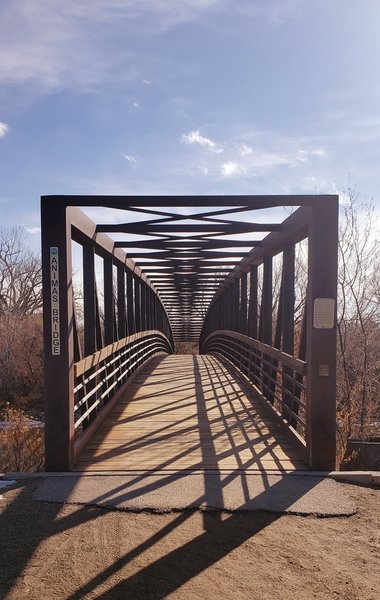 One of two of the steel bridges within the park.