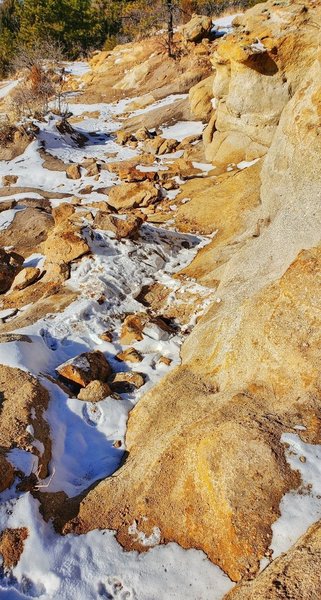 Slick rock fun in winter.