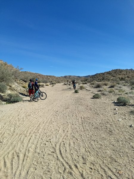The dreaded "Sand Slog" 3.4 miles of dry riverbed. We caught it after a rain, so it was pretty firm. Can be a sandbox though.