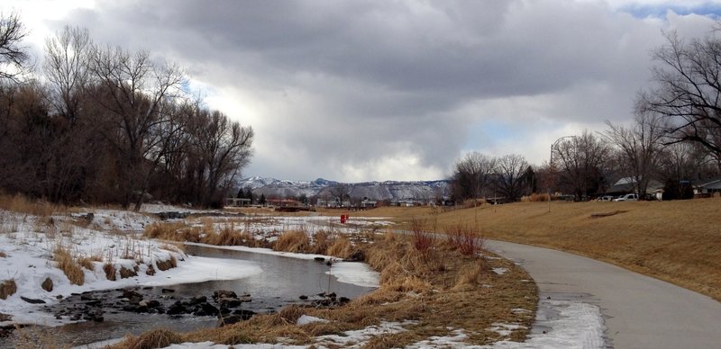 Ralston Creek Trail looking west at the Ralston Central Park.