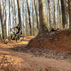 Taking the berms on the tech loop