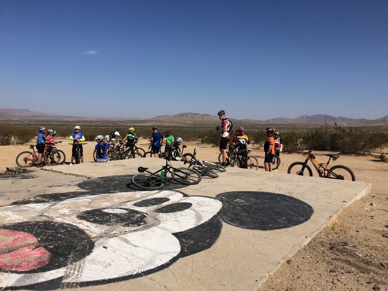 Taking a break at the Mickey Mouse slab - Sycamore Rocks