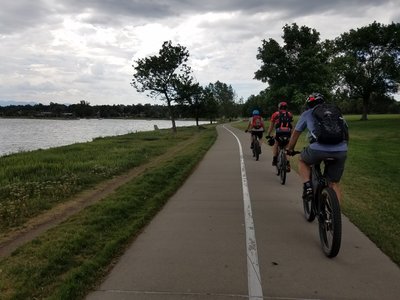 Sloans Lake Path before the storm.