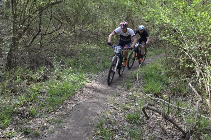 fun racing just before the soggy bottom bridge