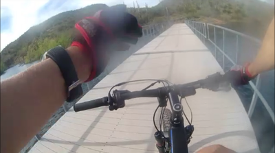 On the bridge crossing at lake pleasant.