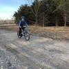 This section of the trail transitions from crushed rock to concrete.