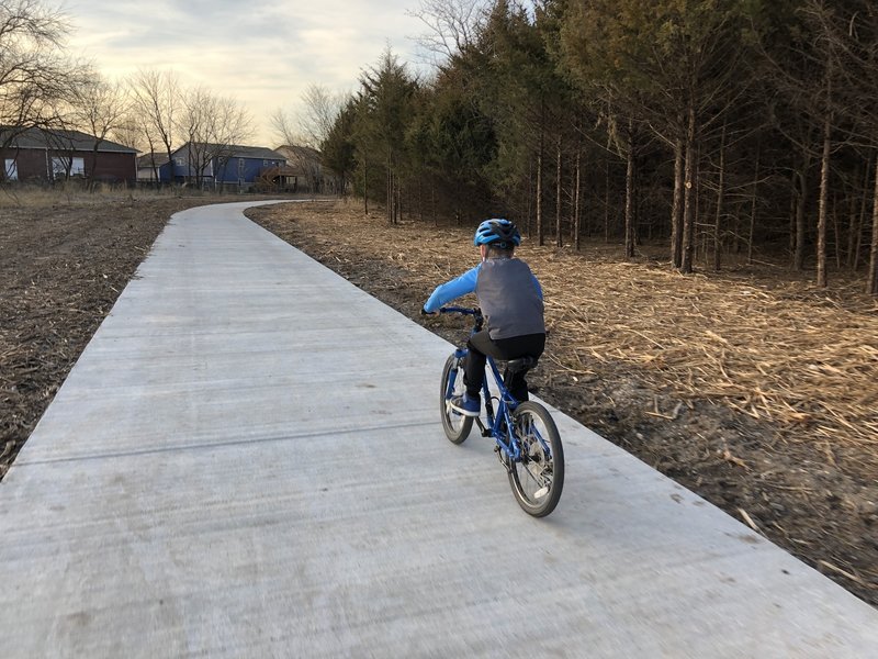 short concrete section of the trail