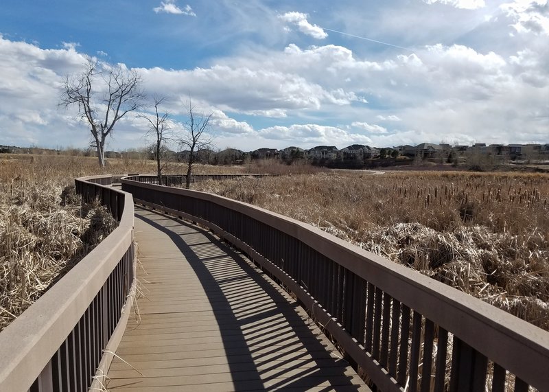 Boardwalk at Sampson Gulch wetlands.