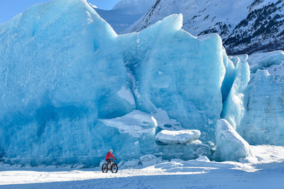 Towering ice at Spencer Glacier