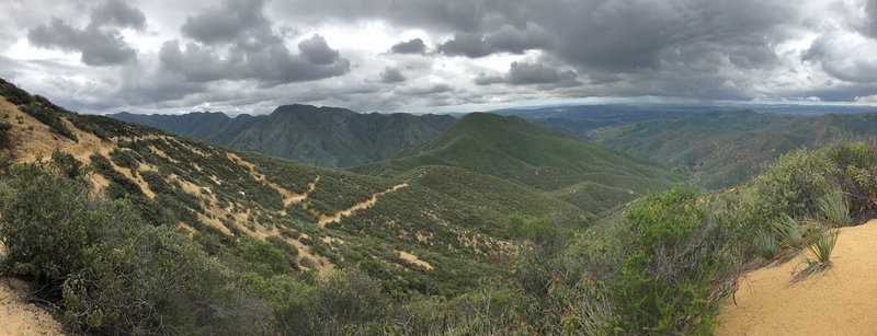 Looking down at the switchbacks from about 3 miles up.