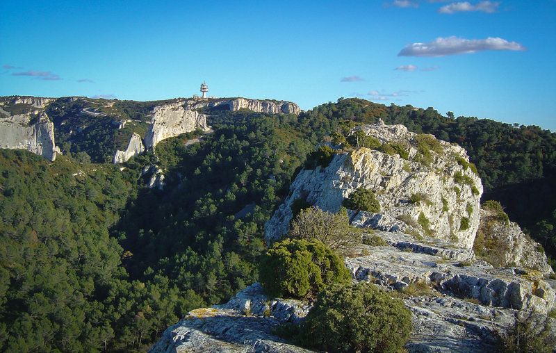 The Caume comms tower from the summit of Mont Gaussier.