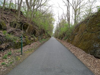 Mile Marker 4.5 ; portajohns are at the bridge just ahead. This is typical surface.