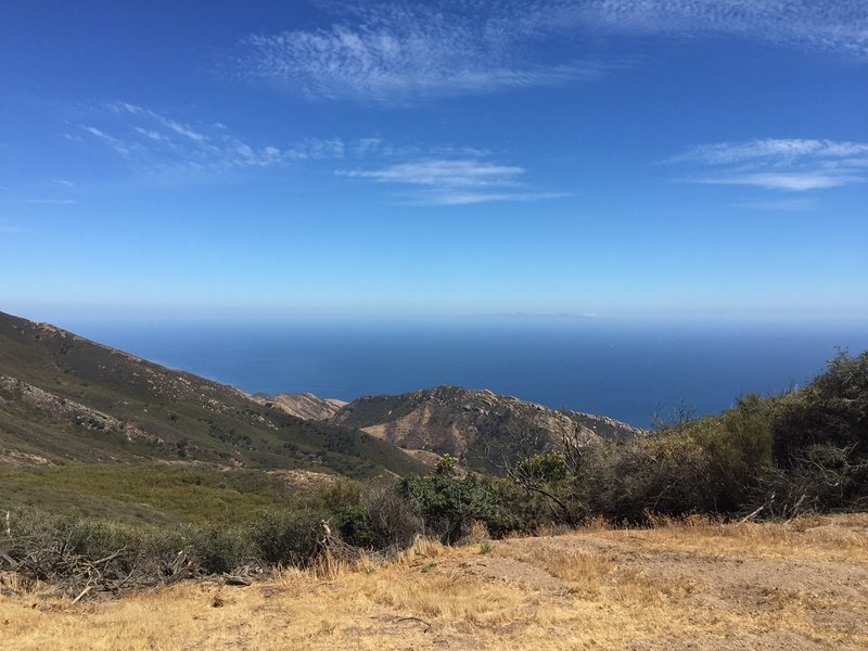 A view of the ocean from the top of the Gaviota Peak Fire Road